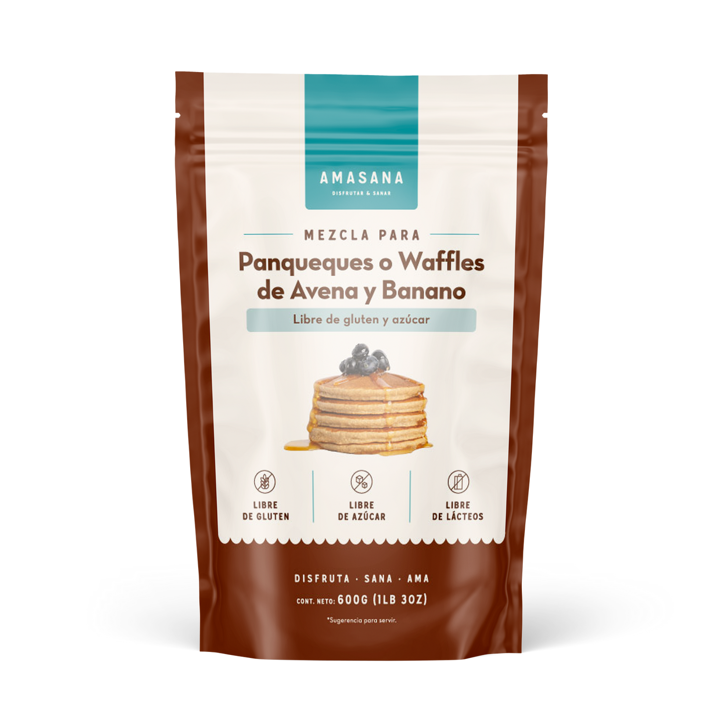 Amasana Mezcla Para Panq de Avena y Ban 600g