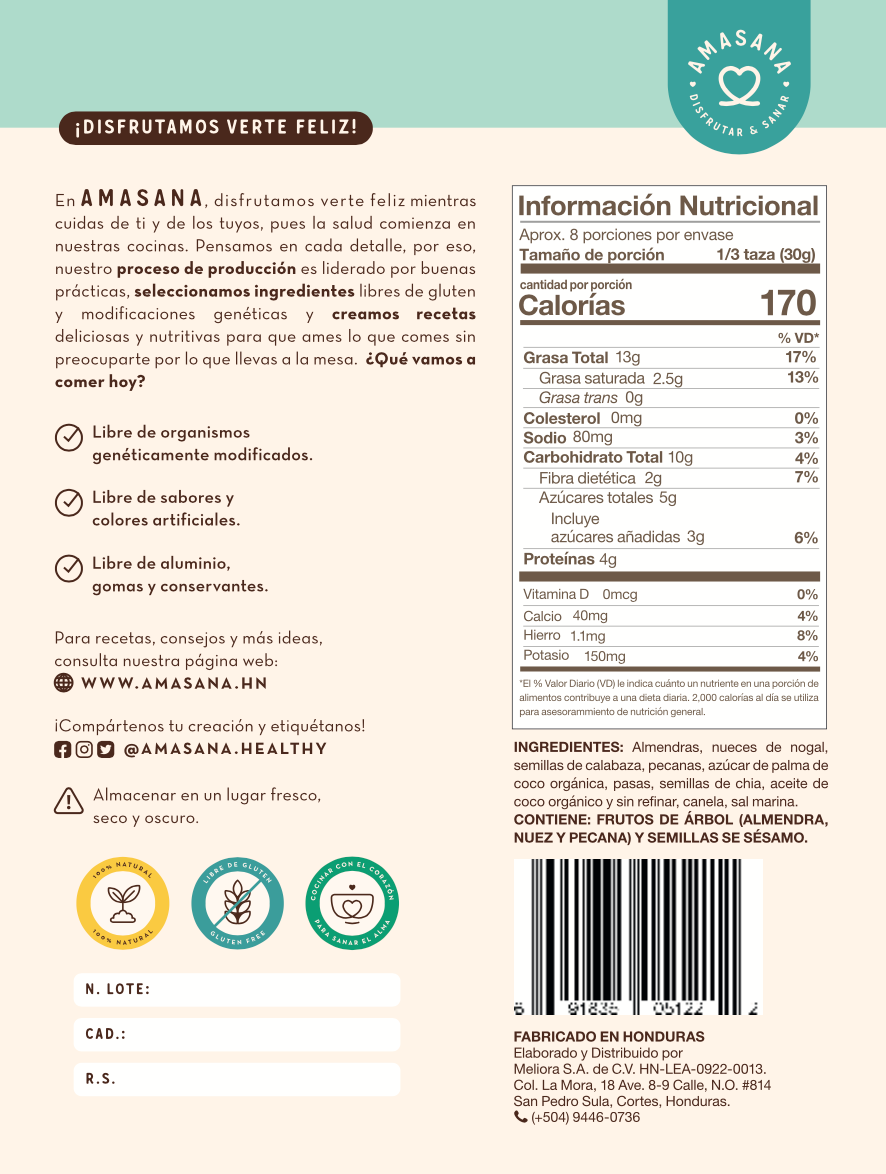 Amasana Granola de Frutos Secos 250g