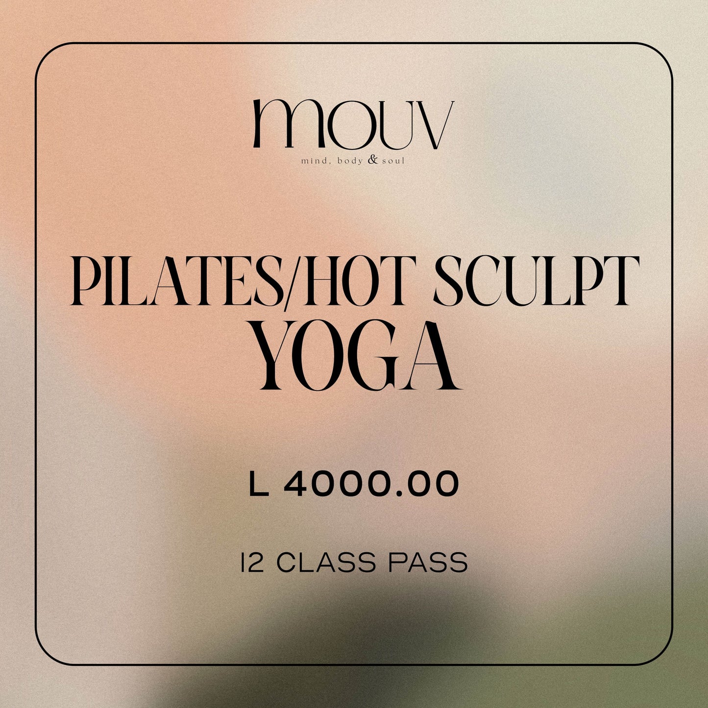 Pilates Mat / Sculpt 12 Pack Class