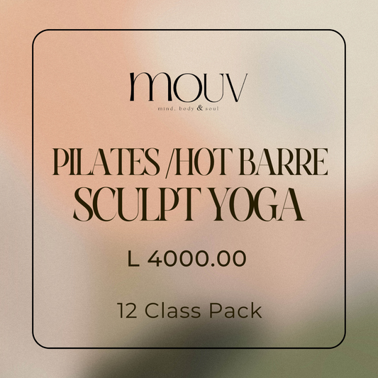 Pilates/Barre/Sculpt/Yoga 12 Pack Class